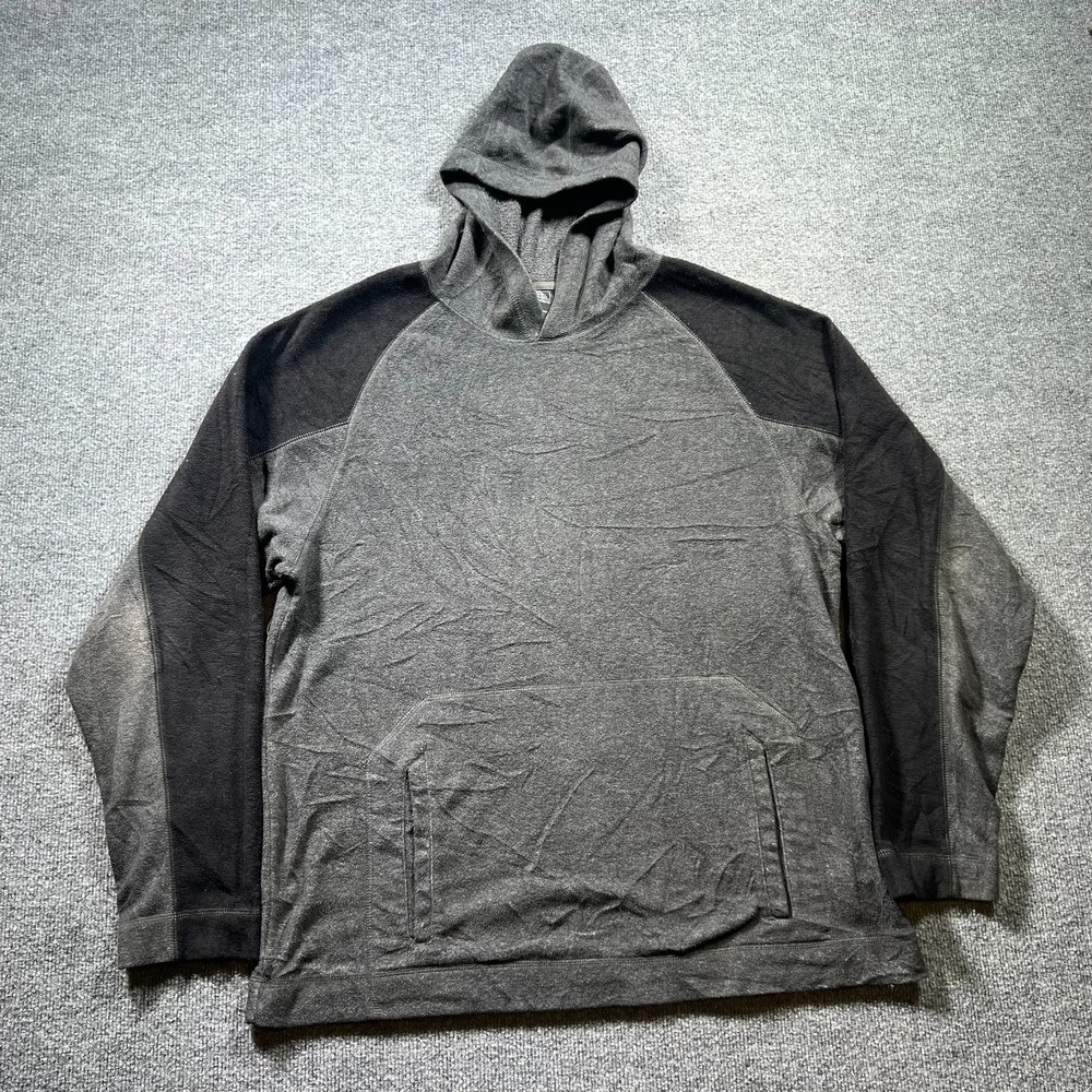 Foot Locker Hoodie Mens XL Gray Black Fleece Hooded Raglan Sleeve Pocket Sporty